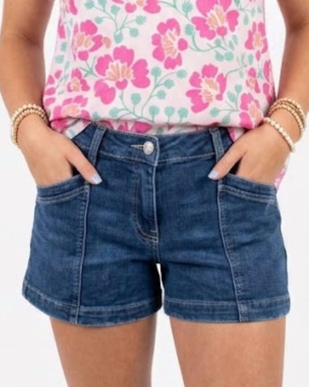 NEW LOVERVET rebecca high-rise shorts in blue